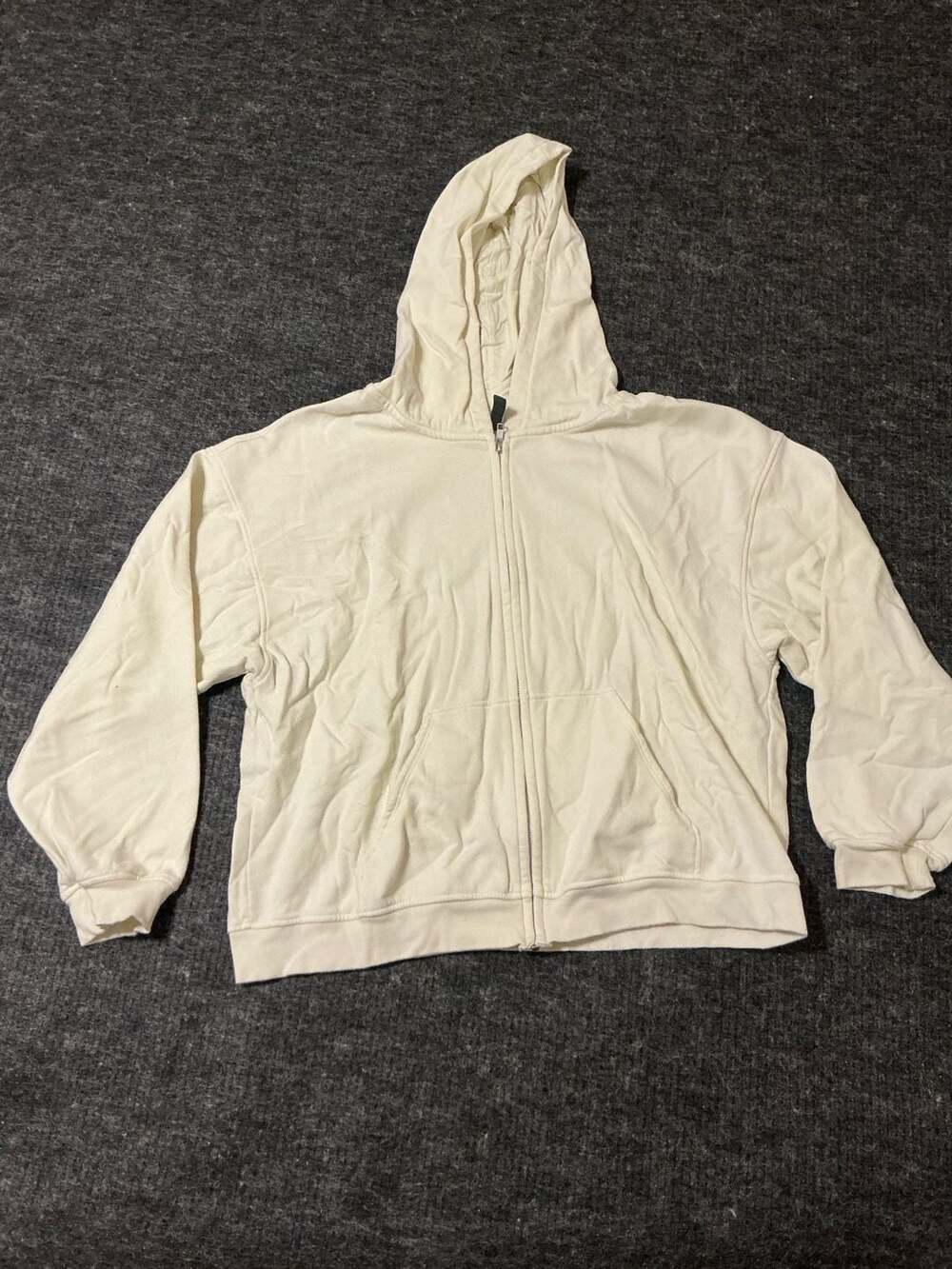 H&M Full Zip Hoodie Womens Size Medium Cream White